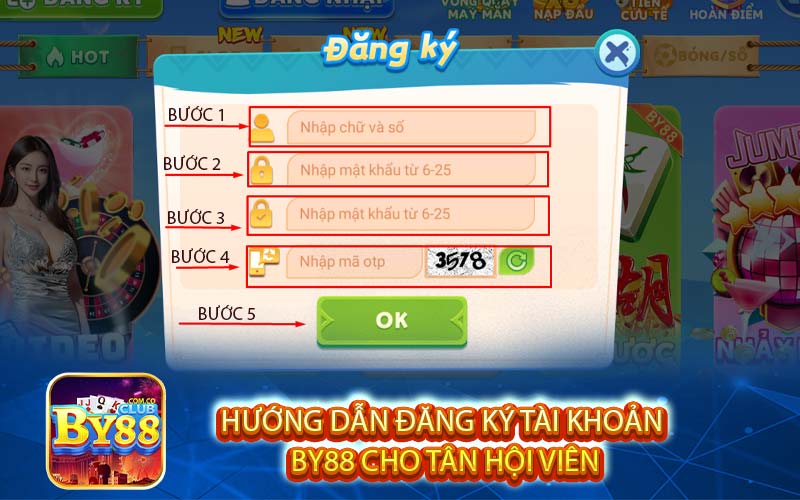 Hướng Dẫn Đăng Ký tài Khoản 
By88 Cho Tân Hội Viên